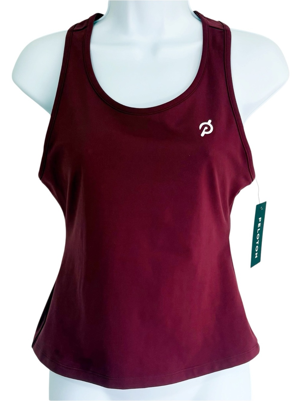 NWT PELOTON Cadence Cropped Racer Tank Top Burgandy Small Activewear